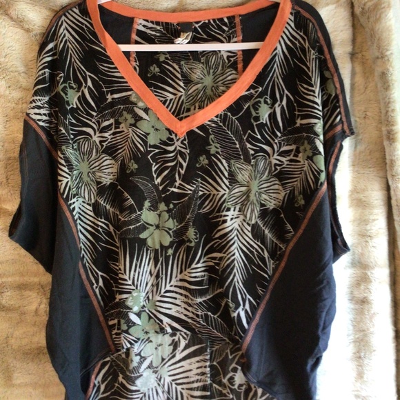 Free People WE THE FREE Margot Tropical Print Top Size XS - Picture 2 of 8